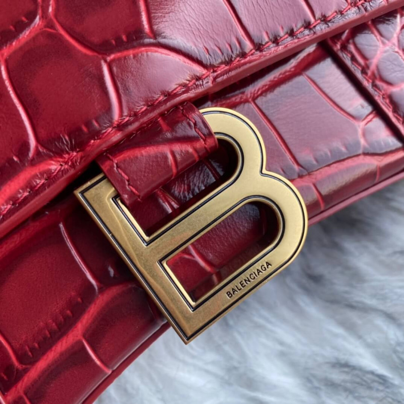 Balenciaga Hourglass XS Croc-Effect Leather Tote-5