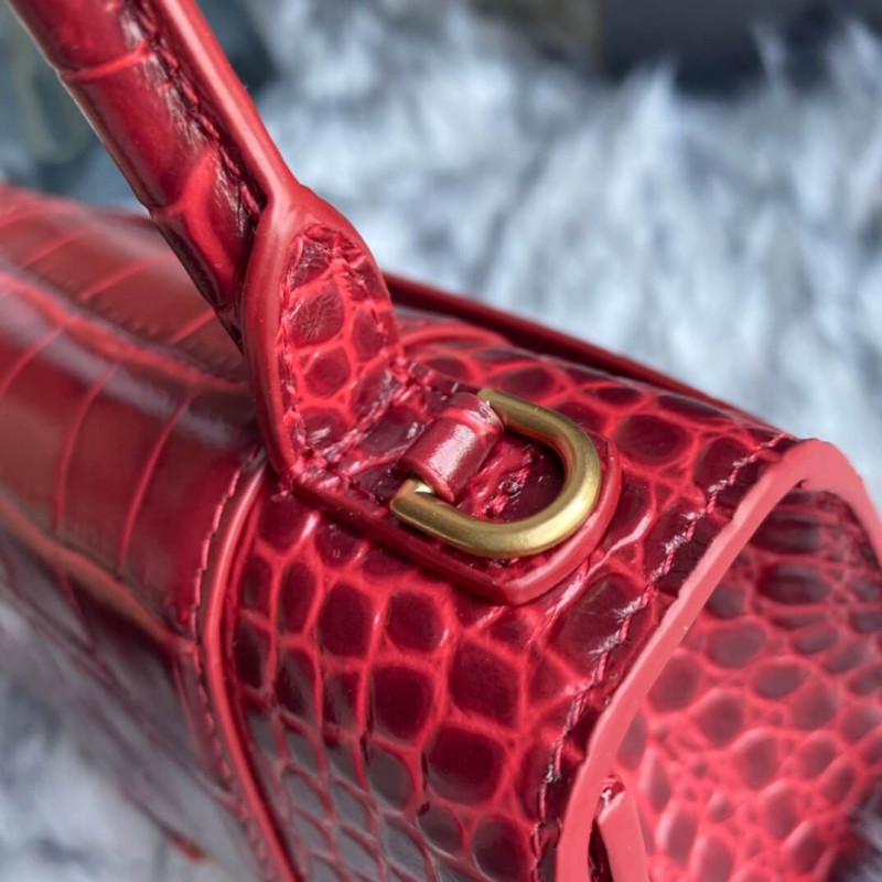 Balenciaga Hourglass XS Croc-Effect Leather Tote-6