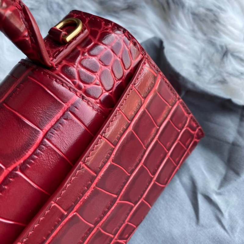 Balenciaga Hourglass XS Croc-Effect Leather Tote-7