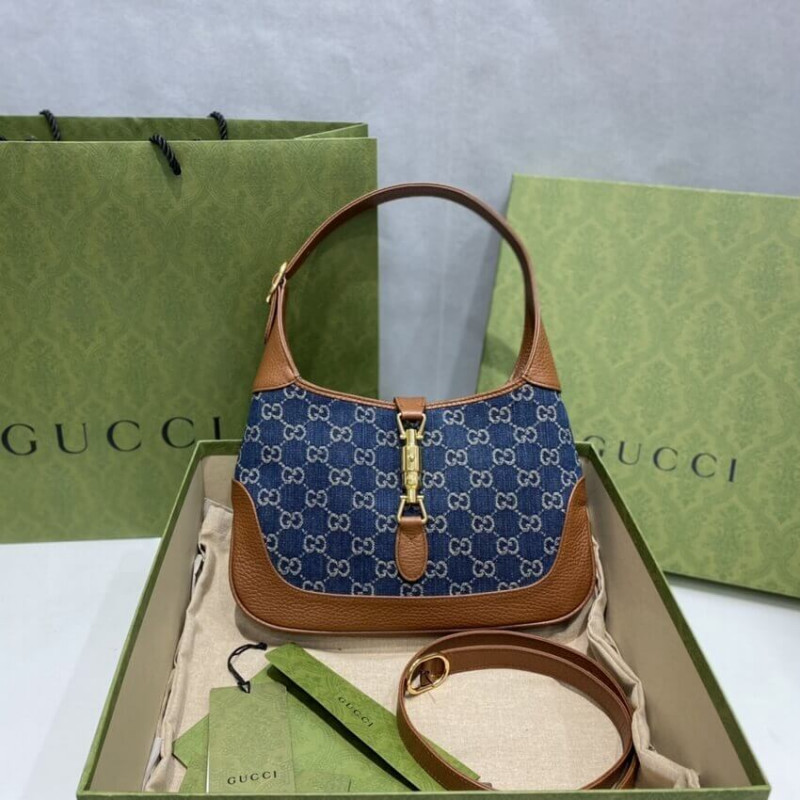 Gucci Denim Jackie 1961 Bolso de hombro pequeño 636706-4