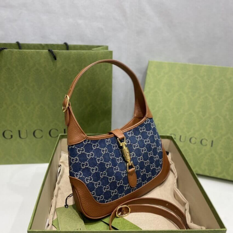 Gucci Denim Jackie 1961 Bolso de hombro pequeño 636706-5