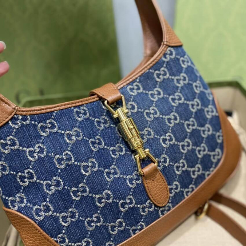Gucci Denim Jackie 1961 Bolso de hombro pequeño 636706-7