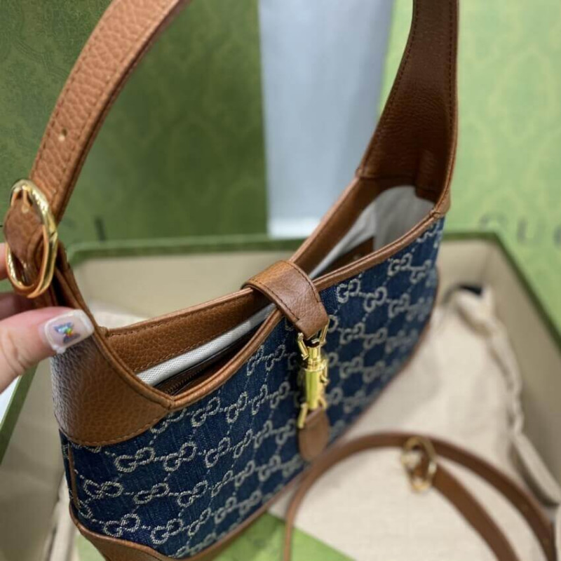 Gucci Denim Jackie 1961 Bolso de hombro pequeño 636706-10