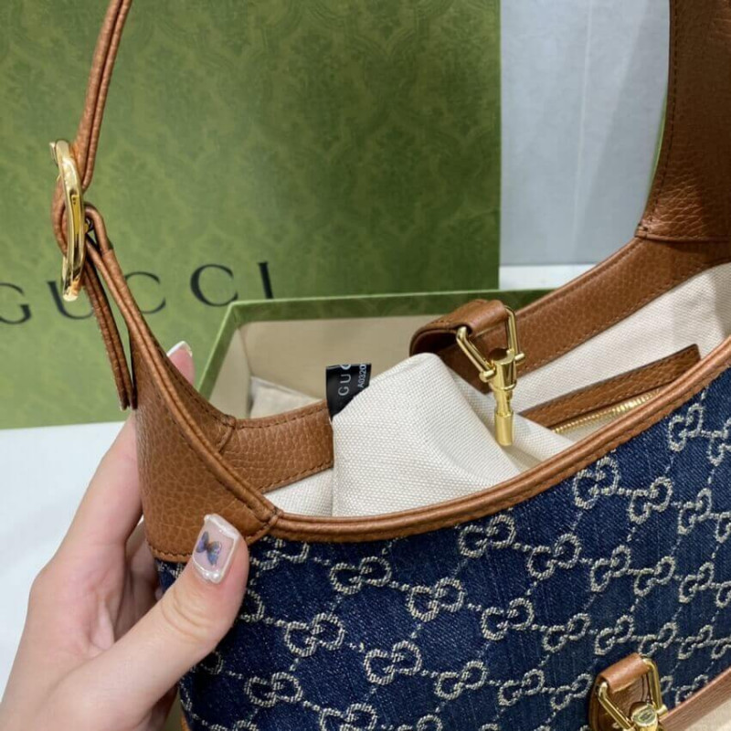 Gucci Denim Jackie 1961 Bolso de hombro pequeño 636706-11