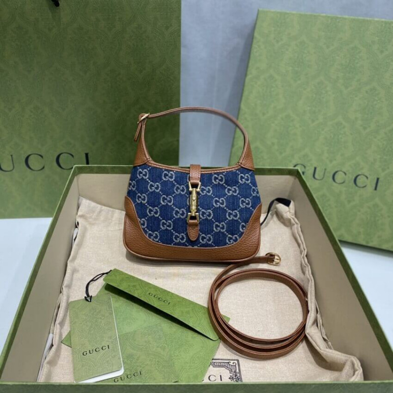 Gucci Denim Jackie 1961 Mini Shoulder Bolsa 637092-5