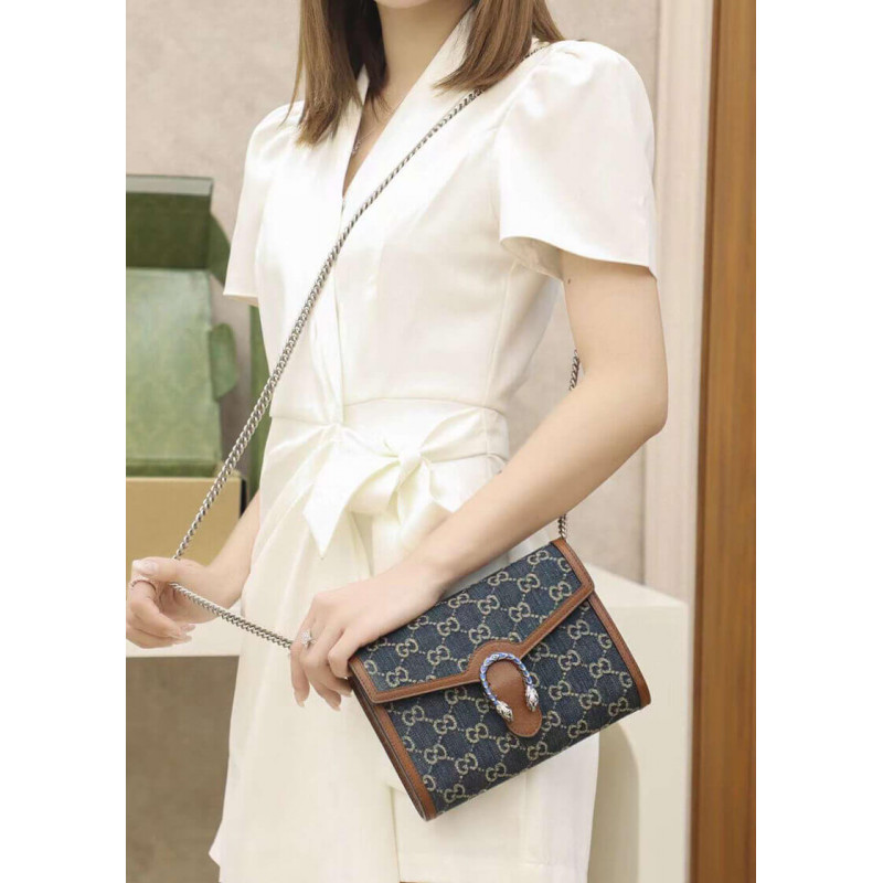 Gucci Denim Dionysus Mini cadena Bolsa 401231-2