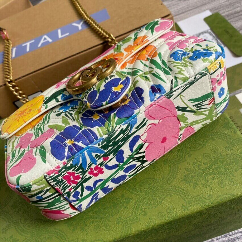 Gucci Ken Scott Print GG Marmont Mini Shoulder Bolsa 446744-4