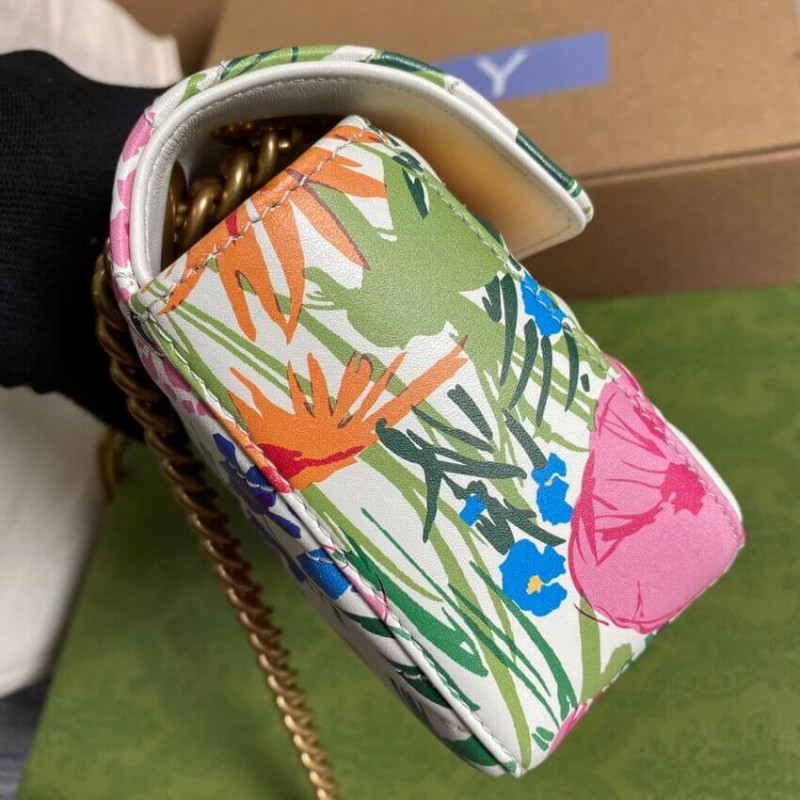 Gucci Ken Scott Print GG Marmont Mini Shoulder Bolsa 446744-6