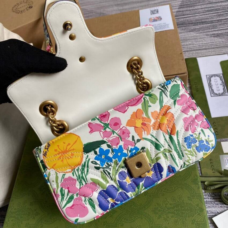 Gucci Ken Scott Print GG Marmont Mini Shoulder Bolsa 446744-9