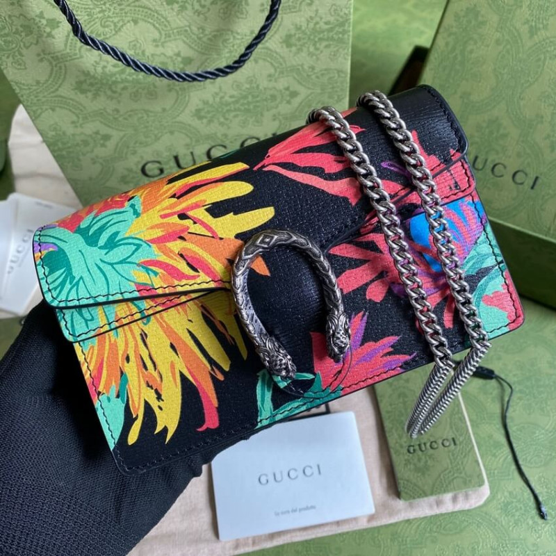 Gucci Dionysus Ken Scott Print Super Mini Bolsa 476432 Negro-2