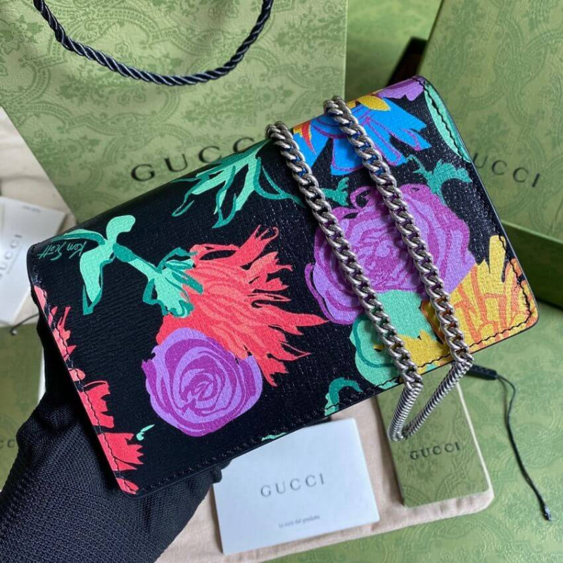 Gucci Dionysus Ken Scott Print Super Mini Bolsa 476432 Negro-3