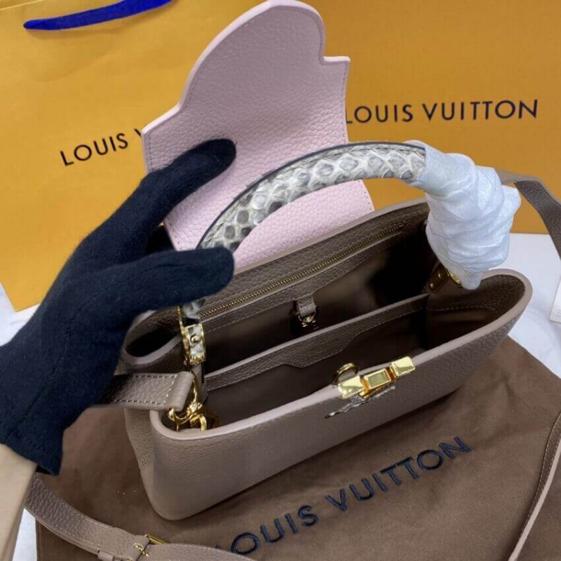 Louis Vuitton Taurillon Leather y Python Capucines BB M57539-12