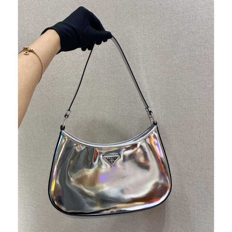 bolso de hombro de cuero cepillado de Prada Cleo 1BC499-4