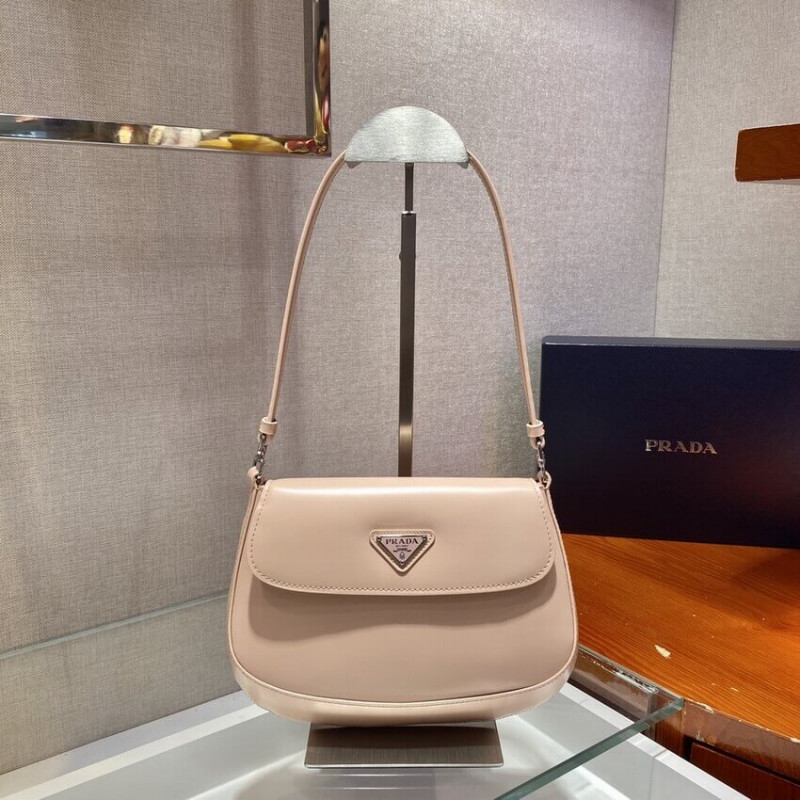 Bolso de cuero cepillado de Prada Cleo con aleta 1BD311-2