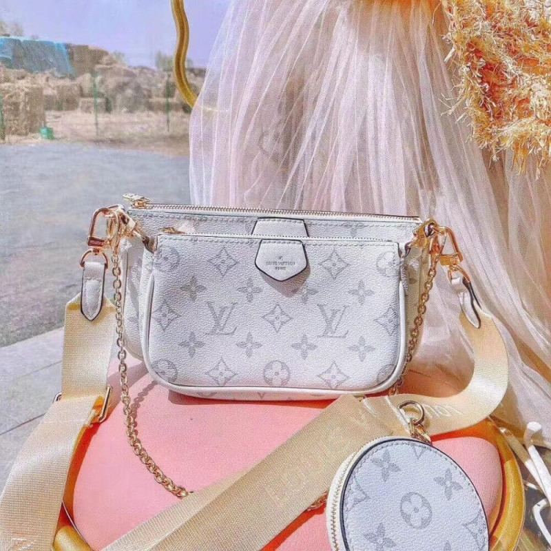 Louis Vuitton Monogram Multi Pochette AccessOires White-1