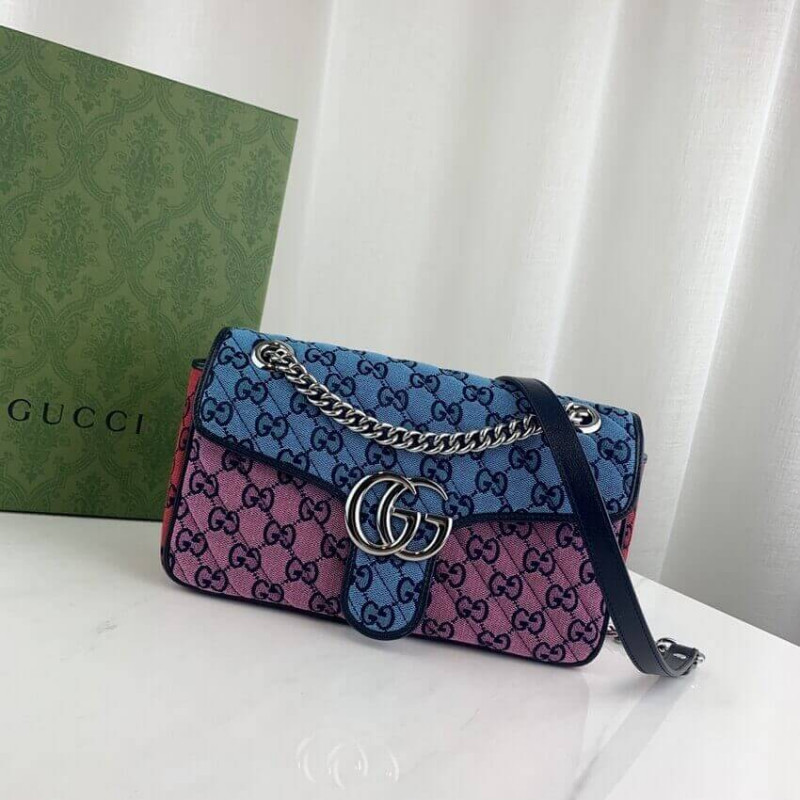 Gucci GG Marmont Multicolor Small Shoulder Bolsa 443497-3
