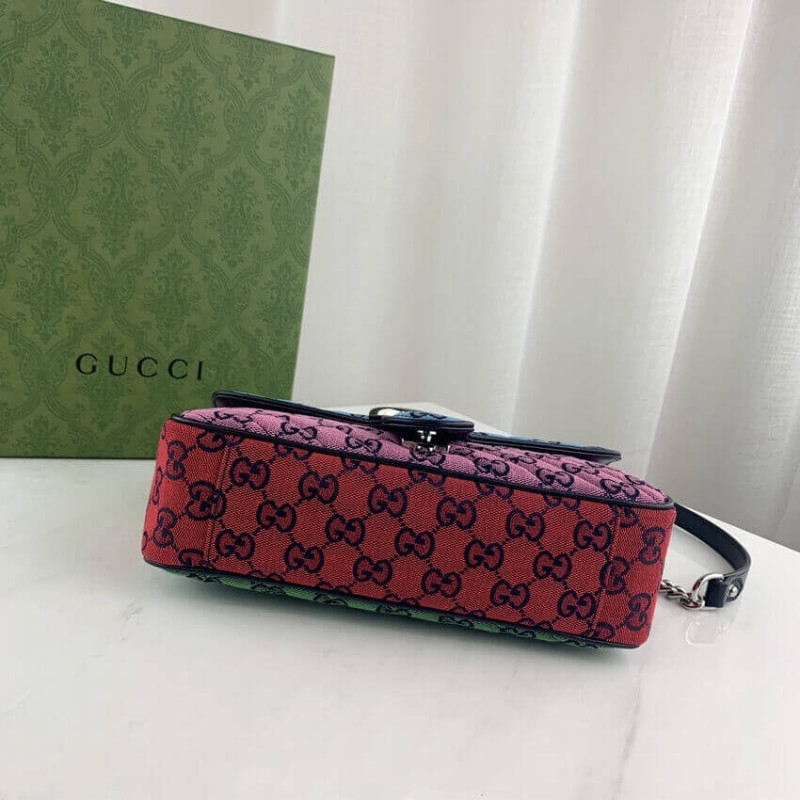 Gucci GG Marmont Multicolor Small Shoulder Bolsa 443497-8
