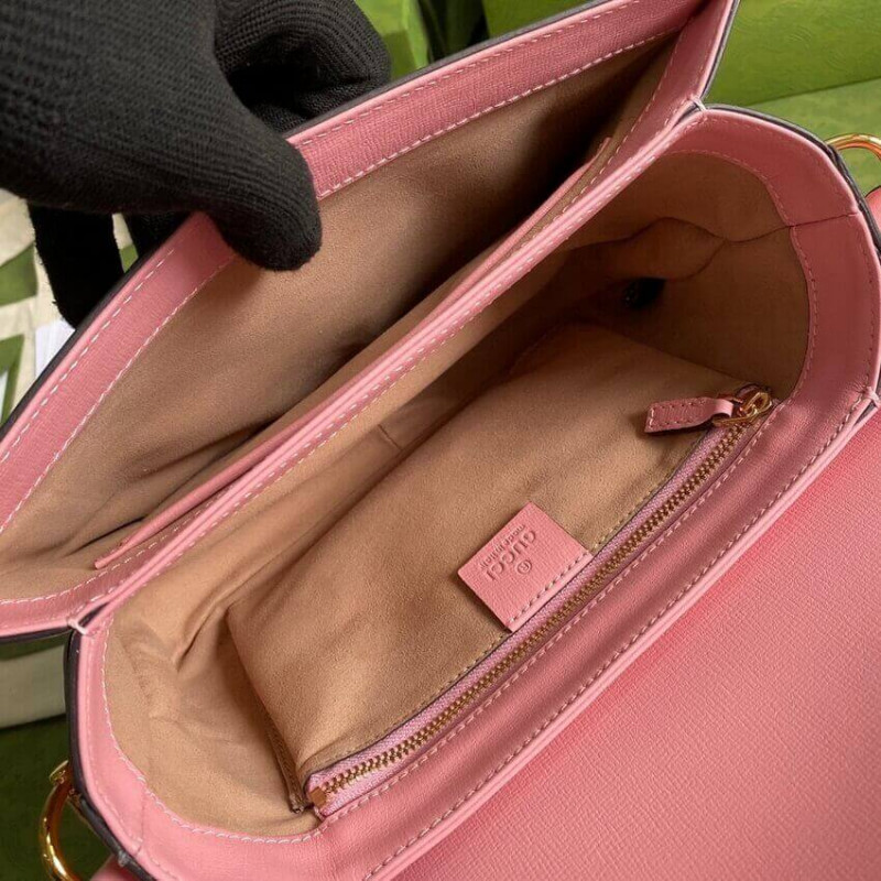 Gucci Horsebit 1955 Bolsa de hombro pequeño 602204 REATRO ROJO Y PINK-9