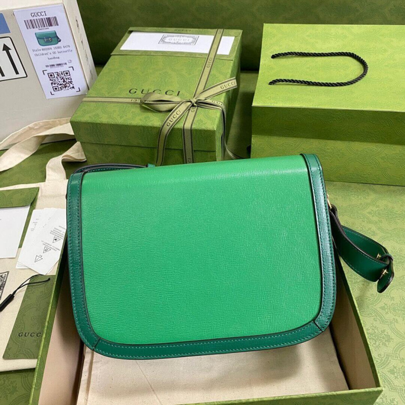 Gucci Horsebit 1955 Bolso de hombro pequeño 602204 Cuero verde-4