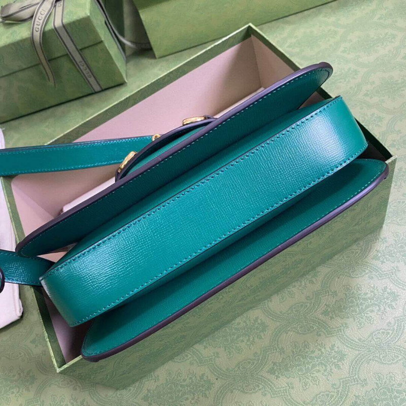 Gucci Horsebit 1955 Bolso de hombro pequeño 602204 Cuero verde-5