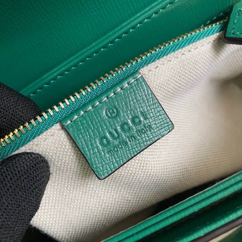 Gucci Horsebit 1955 Bolso de hombro pequeño 602204 Cuero verde-10