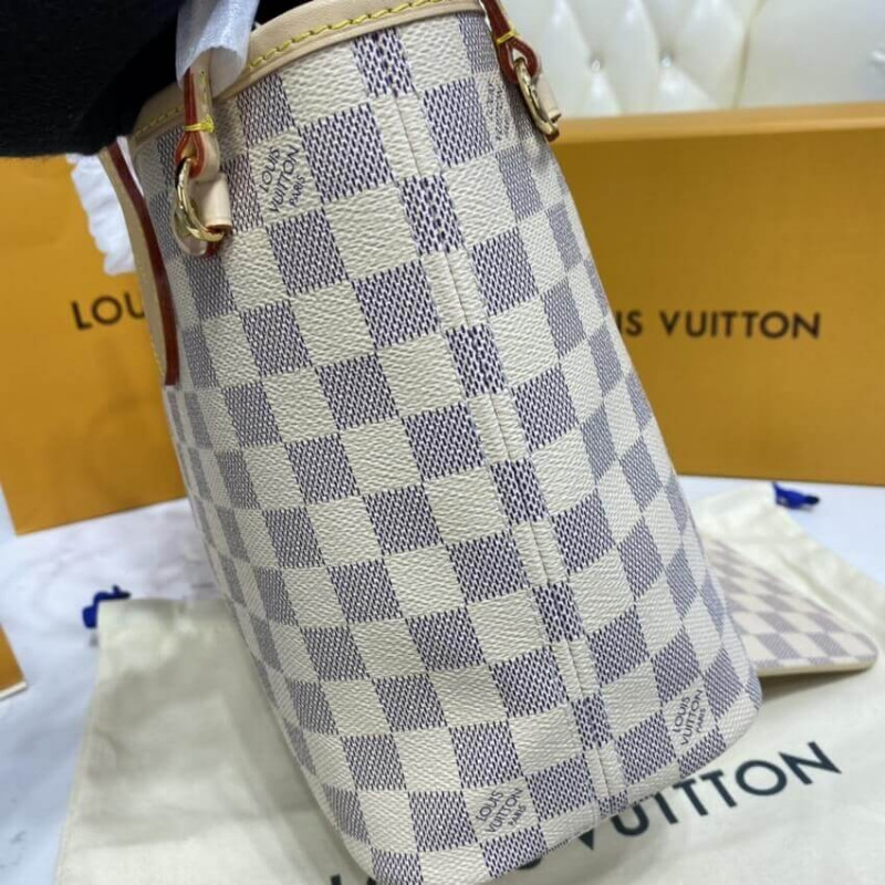 Louis Vuitton Damier Azur Neverfull PM N41362 Pink-5