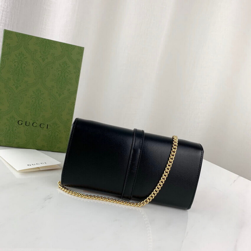 Gucci Jackie 1961 billetera de la cadena de terneros 652681-3