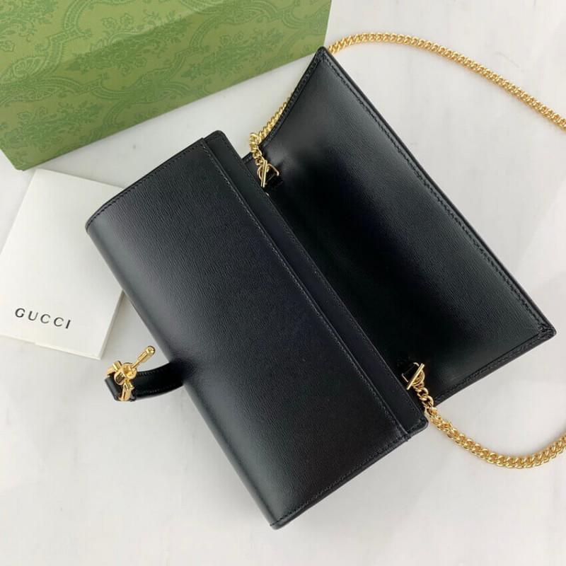 Gucci Jackie 1961 billetera de la cadena de terneros 652681-6