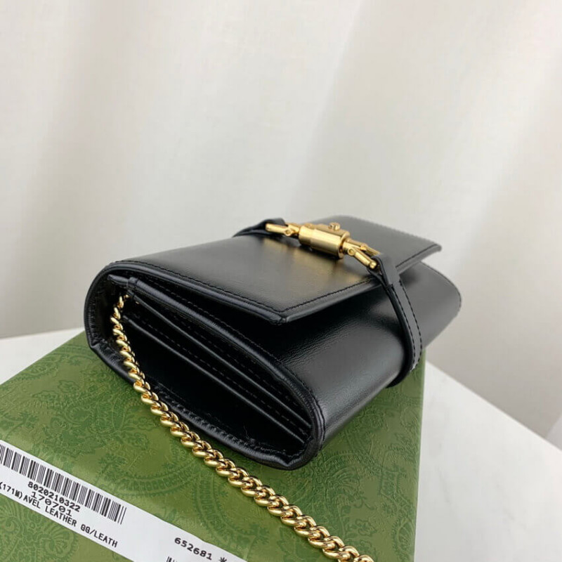 Gucci Jackie 1961 billetera de la cadena de terneros 652681-7