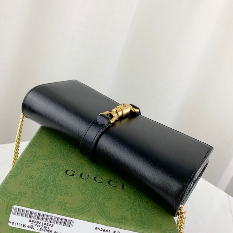 Gucci Jackie 1961 billetera de la cadena de terneros 652681-8