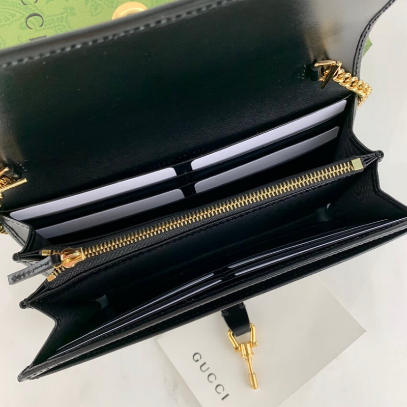 Gucci Jackie 1961 billetera de la cadena de terneros 652681-9