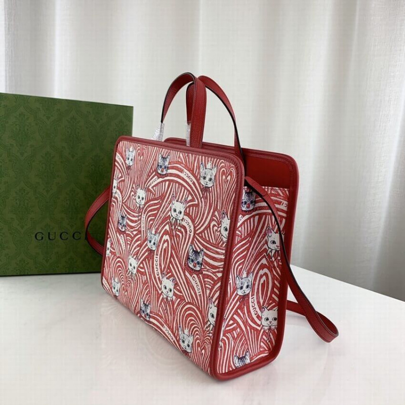 Gucci Yuko Higuchi Tote Bolsa Cat Print 605614-2