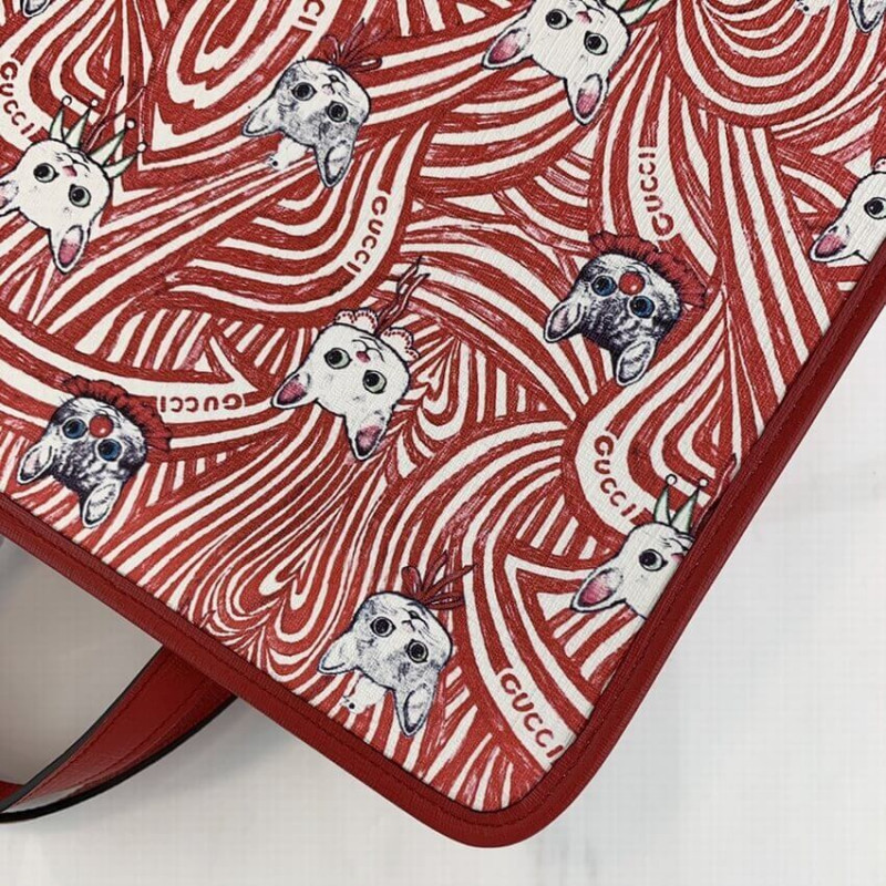 Gucci Yuko Higuchi Tote Bolsa Cat Print 605614-7