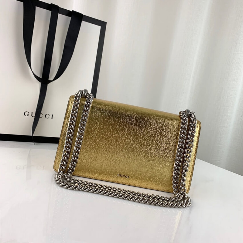 Gucci Dionyso Bolso de hombro pequeño en cuero de oro 499623-6