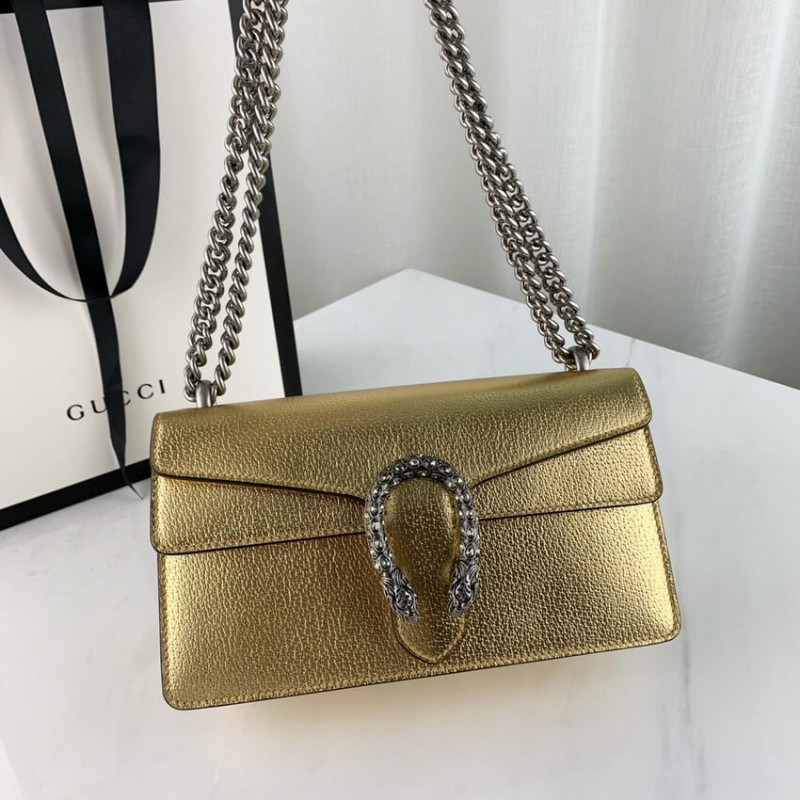 Gucci Dionyso Bolso de hombro pequeño en cuero de oro 499623-7