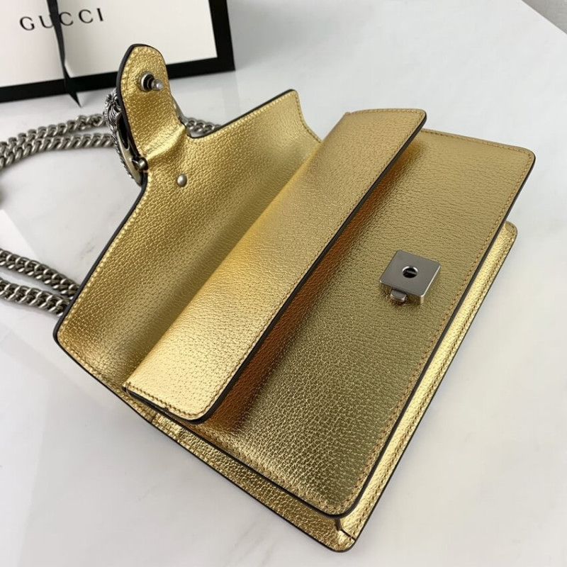 Gucci Dionyso Bolso de hombro pequeño en cuero de oro 499623-8