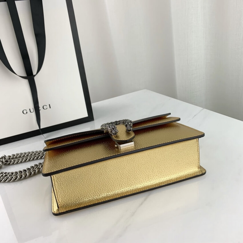 Gucci Dionyso Bolso de hombro pequeño en cuero de oro 499623-9