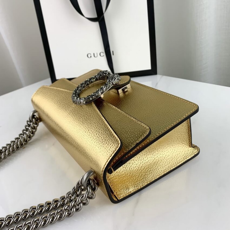 Gucci Dionyso Bolso de hombro pequeño en cuero de oro 499623-10
