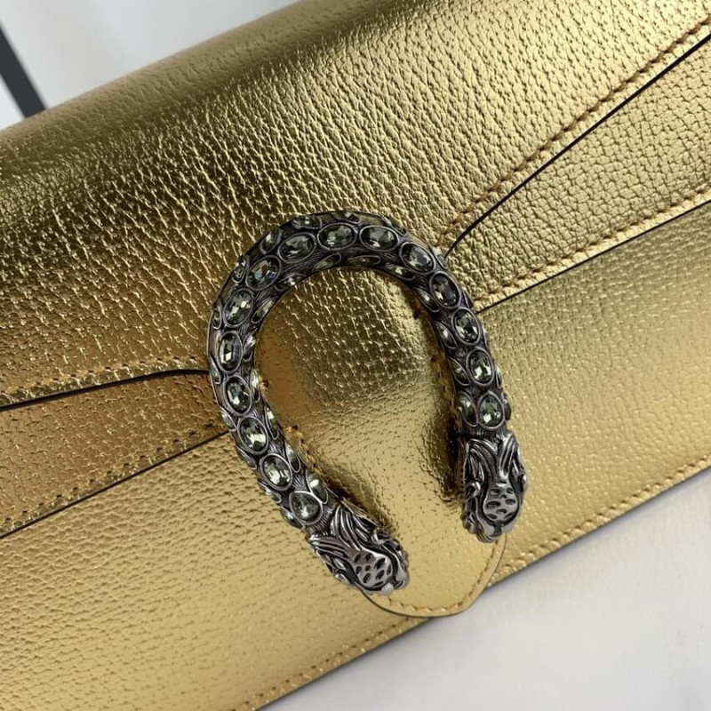 Gucci Dionyso Bolso de hombro pequeño en cuero de oro 499623-11