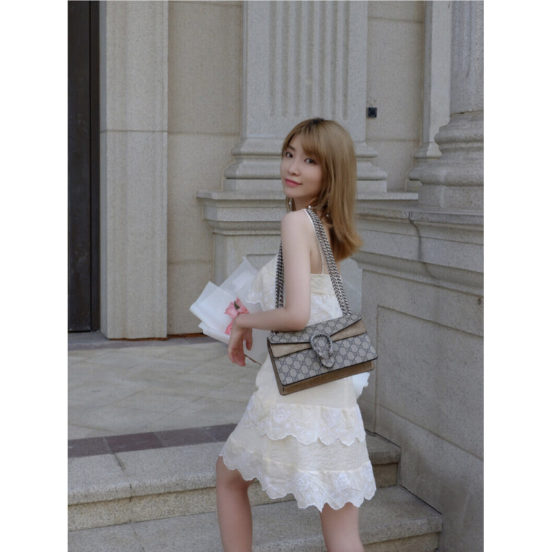 Gucci Dionysus GG Canvas Small Shoulder Bolsa 499623-4