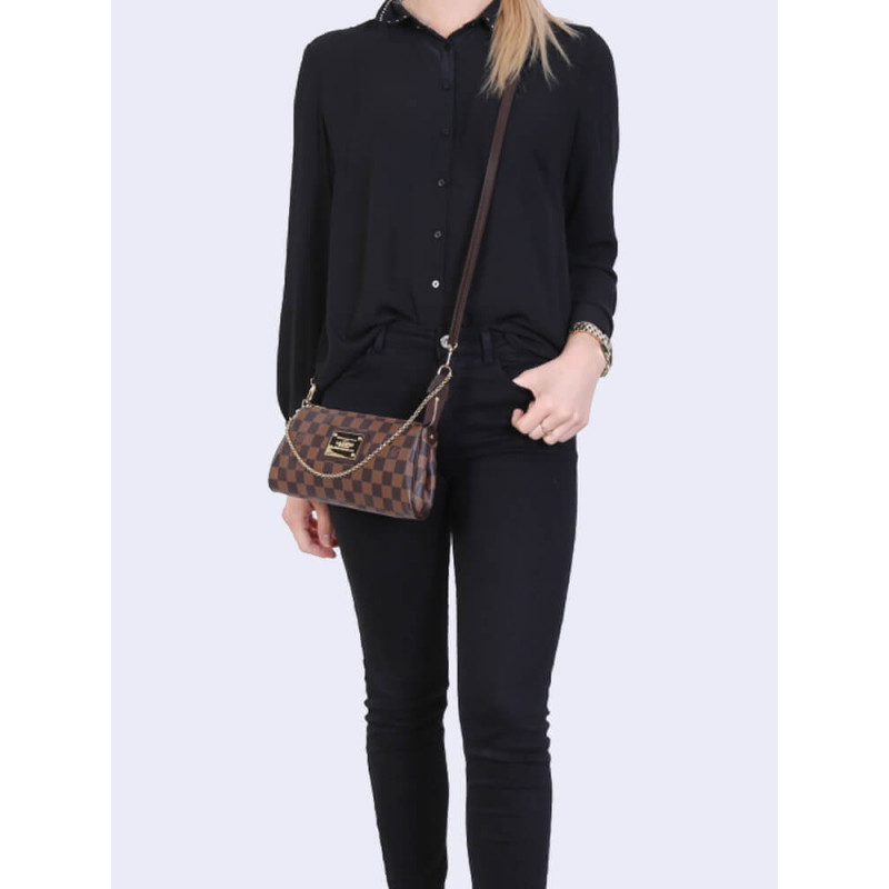 Louis Vuitton Damier Ebene Canvas Eva Clutch N55213-1