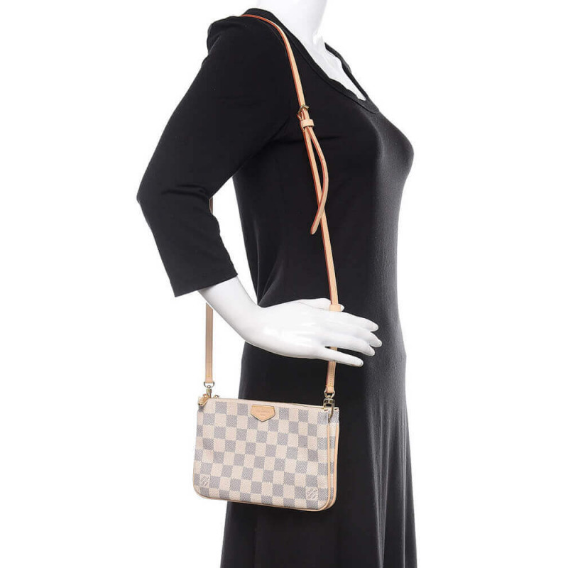 Louis Vuitton Damier Azur Double Zip Pochette N60460-1