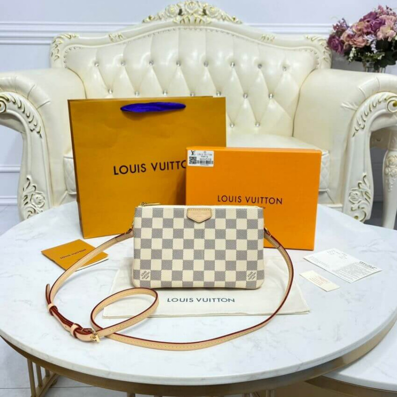 Louis Vuitton Damier Azur Double Zip Pochette N60460-3