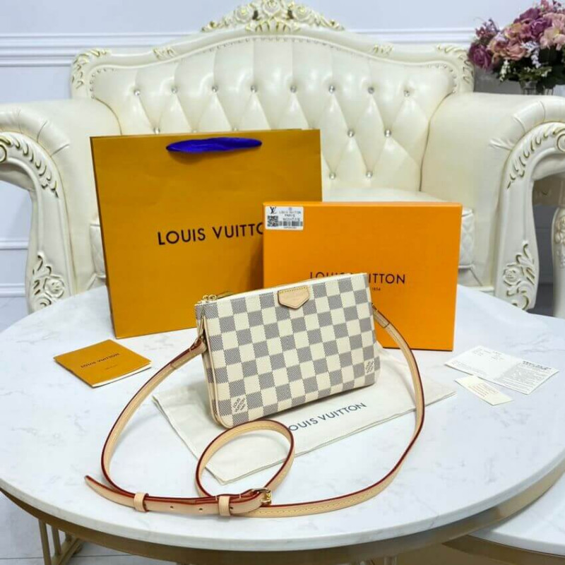 Louis Vuitton Damier Azur Double Zip Pochette N60460-4