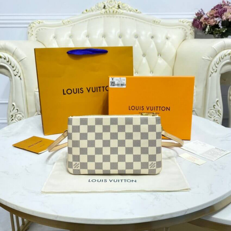Louis Vuitton Damier Azur Double Zip Pochette N60460-5