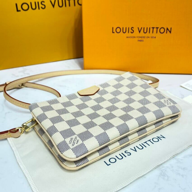 Louis Vuitton Damier Azur Double Zip Pochette N60460-6