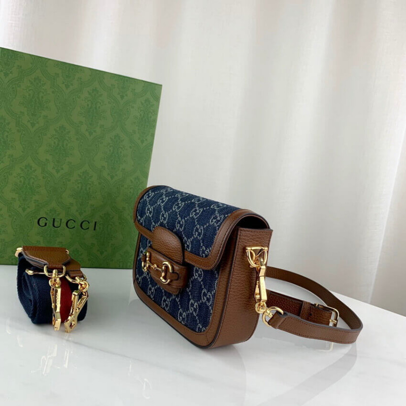 Gucci Horsebit 1955 Denim Mini Bolsa 658574-2