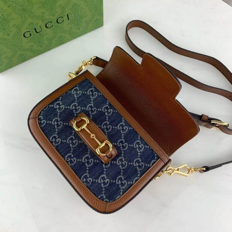 Gucci Horsebit 1955 Denim Mini Bolsa 658574-4
