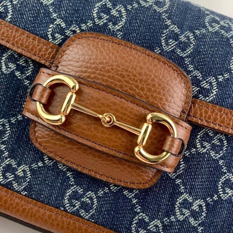 Gucci Horsebit 1955 Denim Mini Bolsa 658574-5
