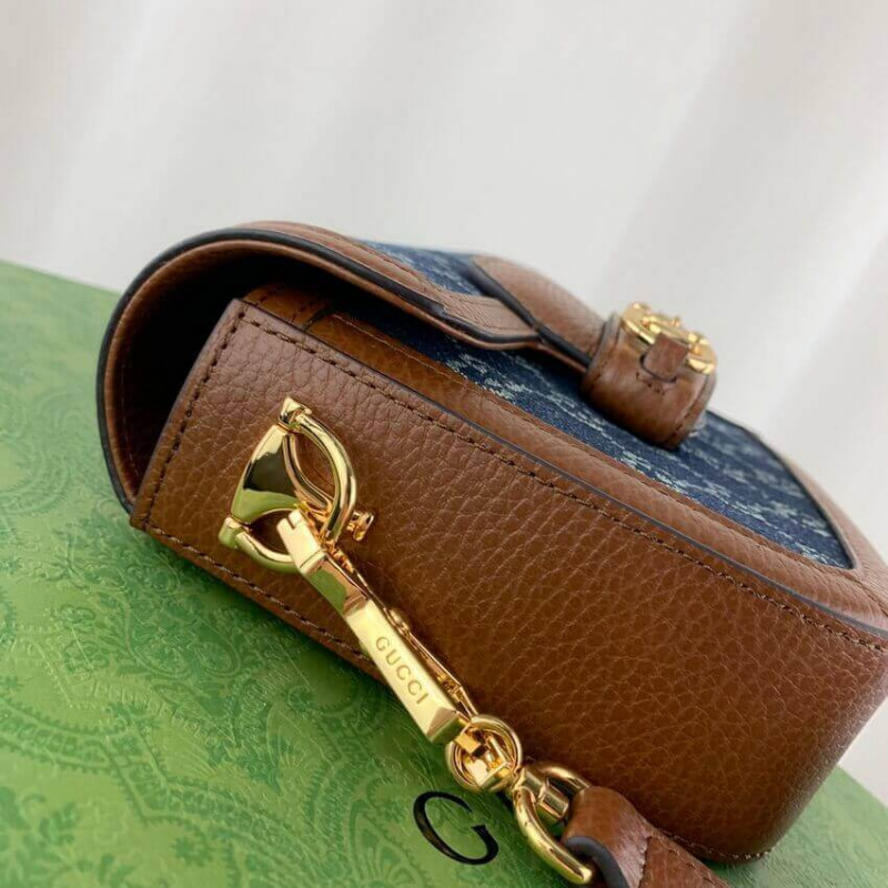 Gucci Horsebit 1955 Denim Mini Bolsa 658574-6